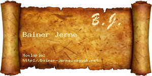 Bainer Jerne névjegykártya